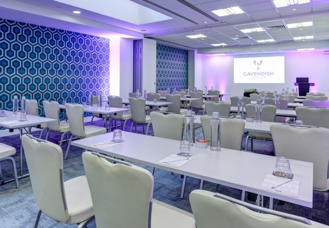 modern meeting room, off-white chairs, classroom layout