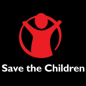 Save the children logo black background