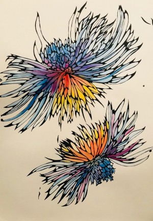 Kira Phoenix K’inan: Explosion of Stardust, 4, watercolour on paper